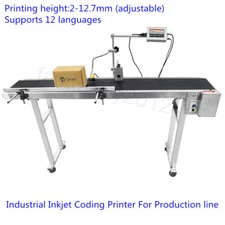 Customize-Inkjet Coding Printer For Production line height 2-12.7mm +conveyor