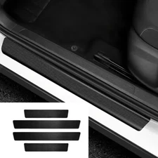 4pcs Car Door Anti Scratch Protector Sticker Carbon Fiber Sill Protection Strip