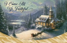 DaySpring - Thomas Kinkade - Oh Come All Ye Faithful - 18 Christmas Boxed Cards 