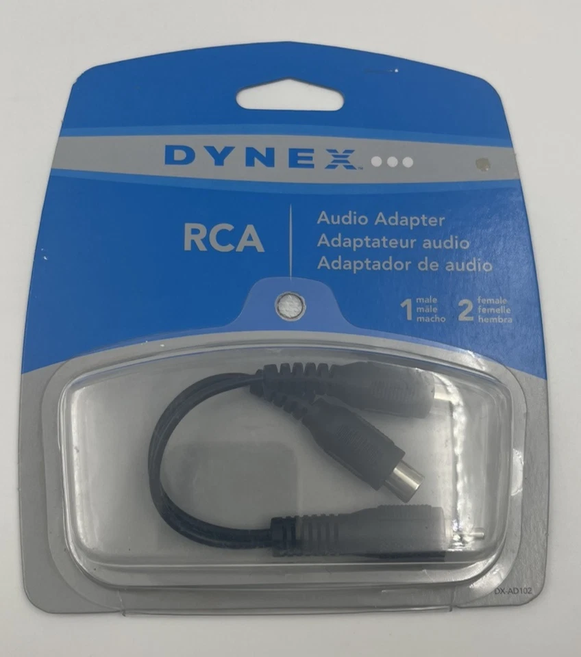 Adaptador de audio Dynex DX-AD102 RCA Y 2012 1 macho 2 hembra (sin usar, en caja) Foto 2 de 3