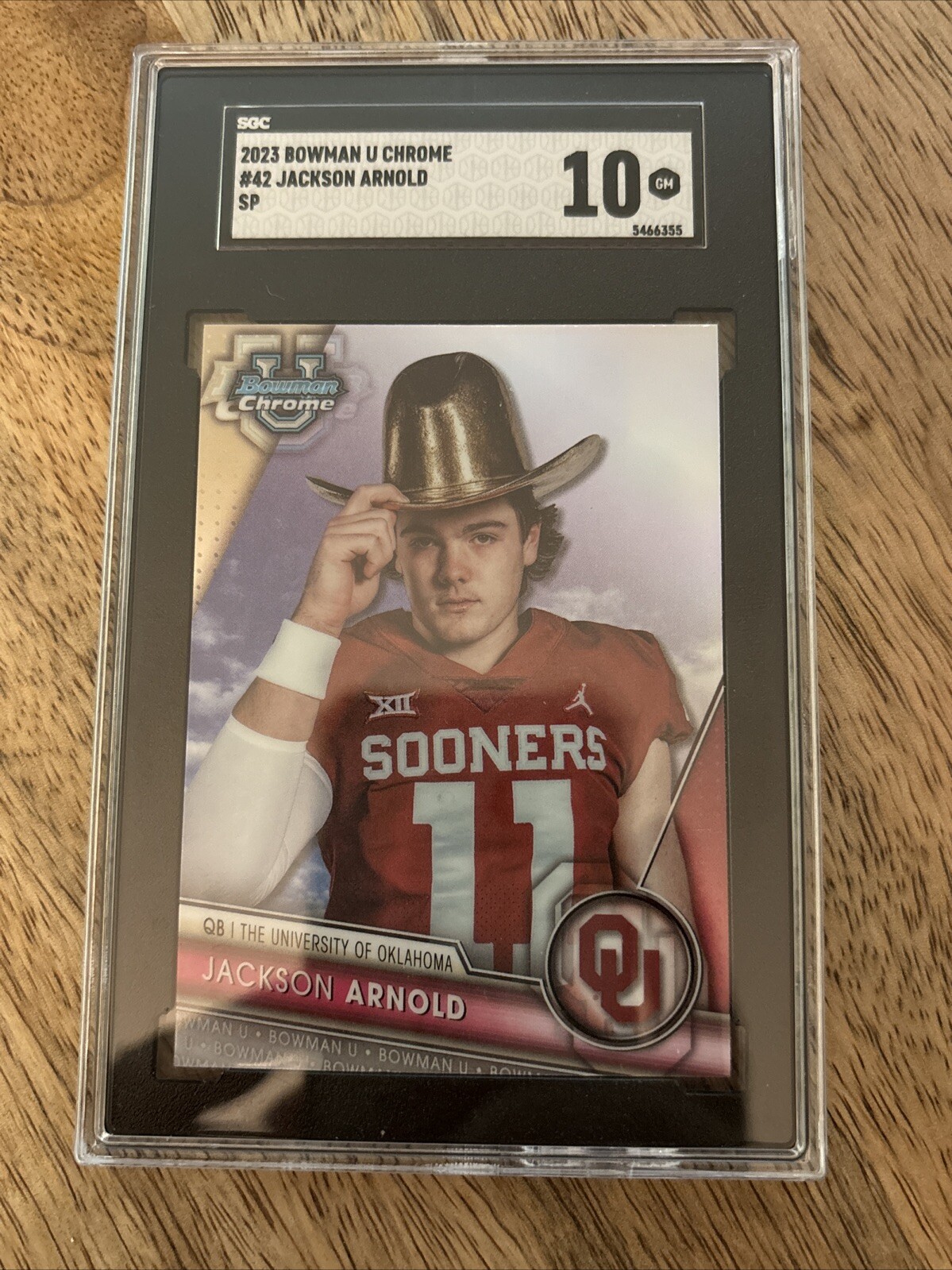 2023 Bowman Chrome U Jackson Arnold RC Image Variation Refractor SP SGC 10 OU