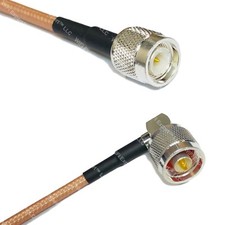 RG142 Silver TNC MALE to N MALE ANGLE Coax RF Cable USA Lot