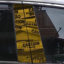 2pcs Yellow Caution Strip Car Center Pillar Sticker B-pillar Protective Film 2pcs Yellow Caution Strip Car Center Pillar Sticker B-pillar Protective Film