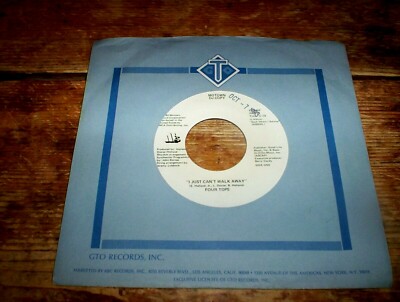 THE FOUR TOPS ( I JUST CAN'T WALK AWAY ) 1983 MOTOWN white label PROMO 45 NM-