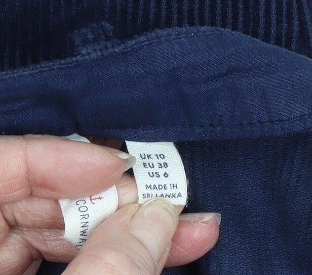 Seasalt Cornwall Blue Corduroy Trousers Size 10 Unisex image 4