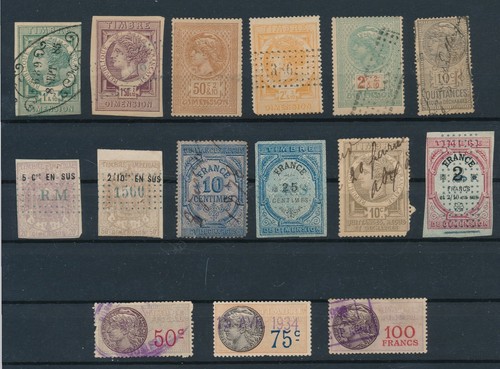 FRANKREICH (ab 1875) FRÜHE STEUER/EINNAHMEN (15); PERF & IMPERF; GEBRAUCHT **SCHÖN** - Bild 1 von 2