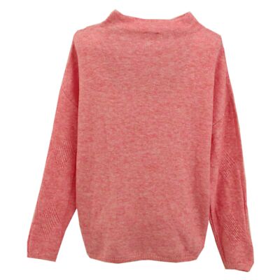 STREET ONE Damen langarm Pullover Pulli mit Stehkragen rosa pink