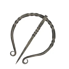 Hand Forged Medieval large Brooch Twist Cloak Pin costume buy 1 get 1 free