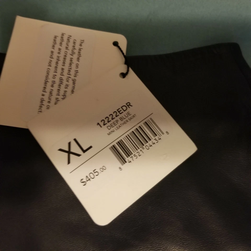 Minifalda Raoul Nappa Cuero Línea A Azul Marino Talla XL Ret: $ 405 Foto 4 de 4