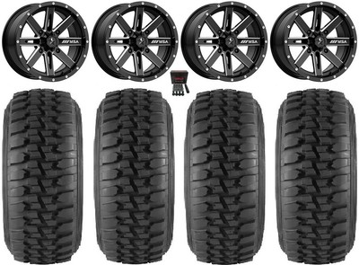 MSA Milled Boxer 15'' UTV Wheels 30'' Desert Series Tires Can-Am Defender