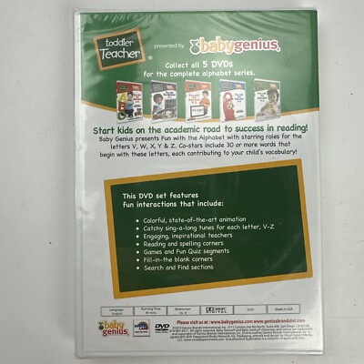 その他 Toddler Teacher: Fun With the Alphabet A-Z [DVD] Fun With the Alphabet V-Z DVD Baby Genius Toddler Teacher New | eBay