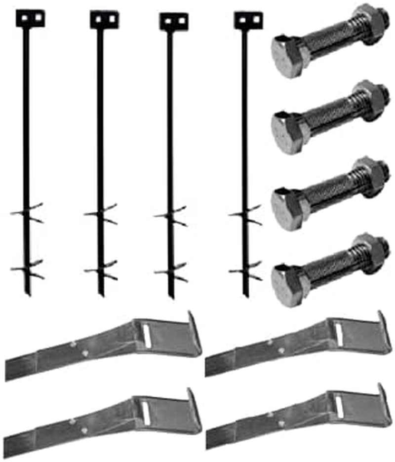 Mobile Home Part Set of 4 Auger Anchors; 48 Ft Tie down Strap, 4 Bolts