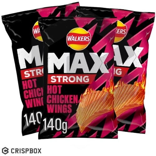 Walkers Max Strong Hot Chicken Wings Sharing Crisps 3x (140g) eBay