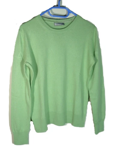 Ladies Sweater GALERIA Green Size 40 Silk & Cashmere Top Condition