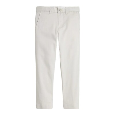 Crewcuts pants boys size 8  tan gray grey stone flex chino adjustable waistband