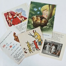 Vintage Paper children's Book pages Junk Journal Scrapbooking Set D