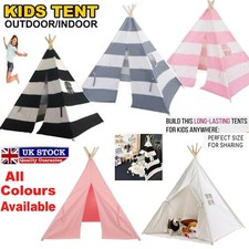 Large Canvas Kids Indian Tent Teepee Wigwam Indoor Outdoor For Childs Play House