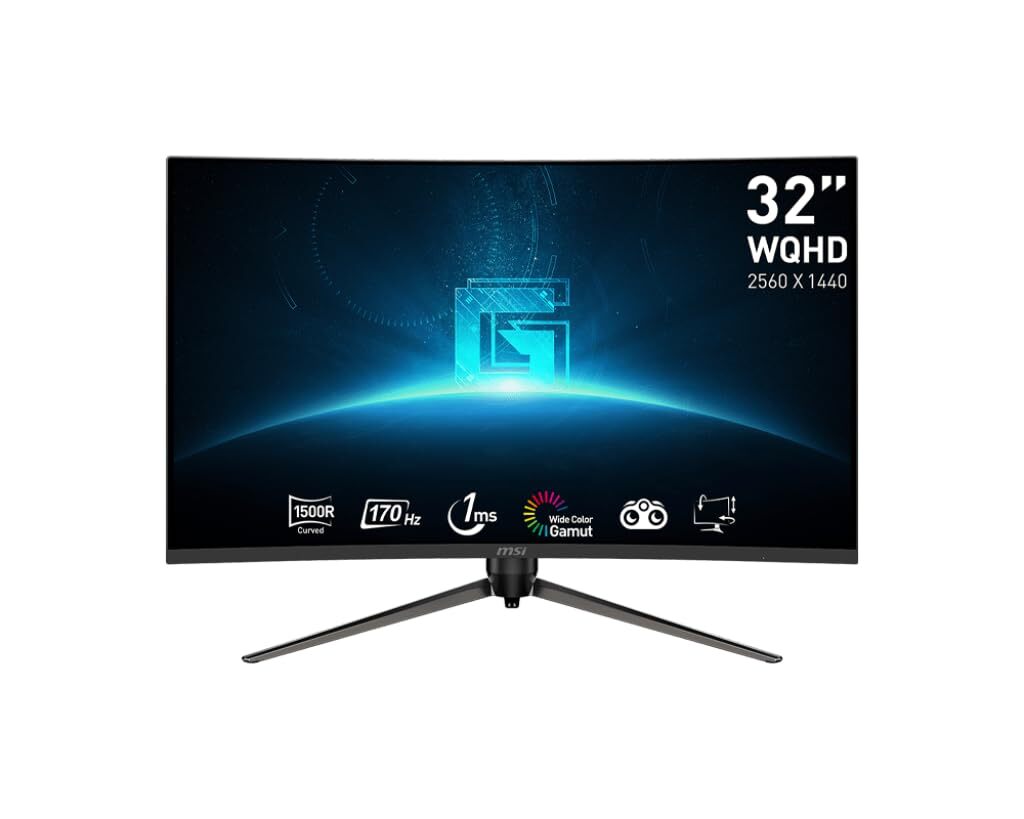 MSI G32CQ5P 32" QHD 2560x1440 170Hz 1ms 1500R Curved LCD Gaming Monitor