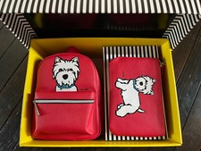  Marc Tetro Mini Backpack & Wrist Clutch Set W/gift Box - Westie On Red Nwt