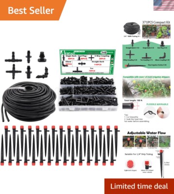 Lightweight 100FT Drip Irrigation Kit - Automatic Watering for Yards and Lawns