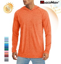 UPF 50 Men's Sun Block Hoodie Long Sleeve UV Shirts Quick Dry Performance Tops