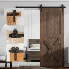 4-16FT Sliding Barn Door Hardware Closet Track Kit Single/Double/Bypass 2 Doors