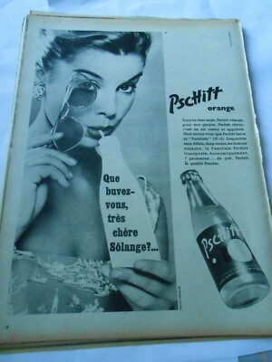 Publicité advertising 1957  Pschitt Orange très chère Solange 