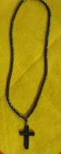 Halskette mit Kreuz - Hämatit