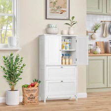 Wooden Floor Cabinet Bathroom Storage Cabinet with 2 Doors and Adjustbale Shelf