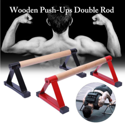 Liegestützgriffe Push Up Stand Bar Premium Handstand Barren aus Metall und Holz