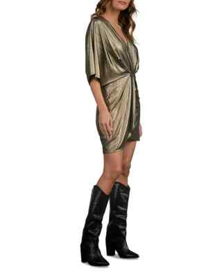 elan dolman sleeve glitter dress V Neck L135711 Womens Size XS exc from promo
