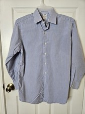 Vintage Brooks Brothers Shirt Men 16 Blue Oxford 326 USA Button Down Long Sleeve