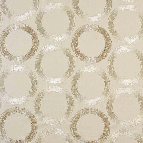 Casamance Linen Circle Embroidery Upholstery Fabric- Ulysse/Bright Milk 4.30 yd - 第 1/4 張圖片