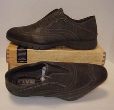 NEW MENS HUSH PUPPIES FIVE-BROGUE OXFORDS CHARCOAL LEATHER SZ 9.5 H103425