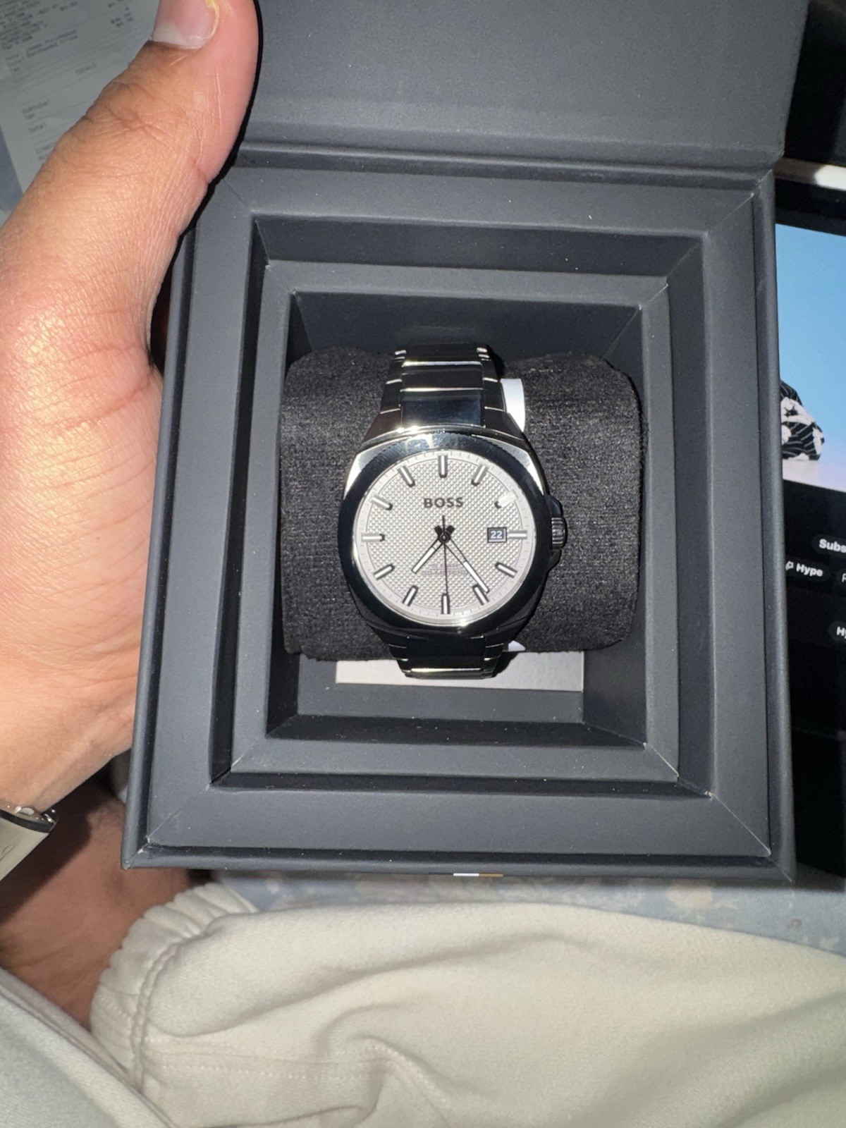 Dial Watch Stainless Steel Boss Hugo 41mm Men's Silver - vintagewatches.pk