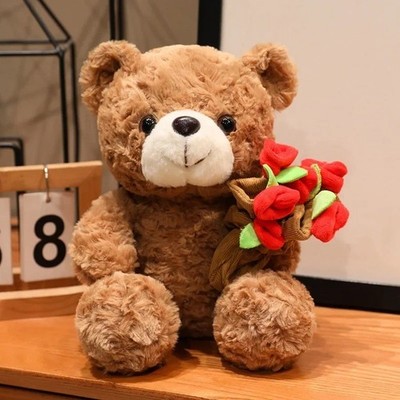 Bear Brown With Hat 6 Inch Stuffed Animal Plush Toys Toddler Dolls Kids Gifts