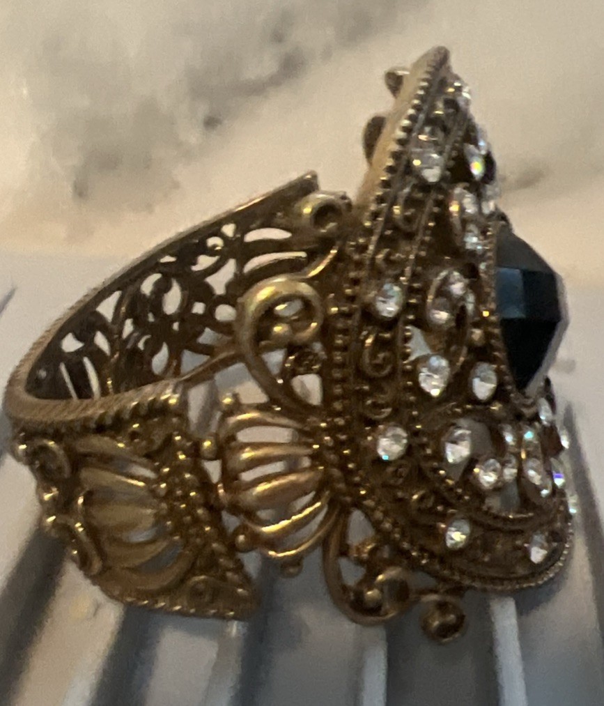 Iman Designer Rhinestone Hinged Cuff Bracelet - image 4