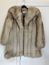 FOX Genuine Silver Fox Fur Fur Coat Vintage Women s M