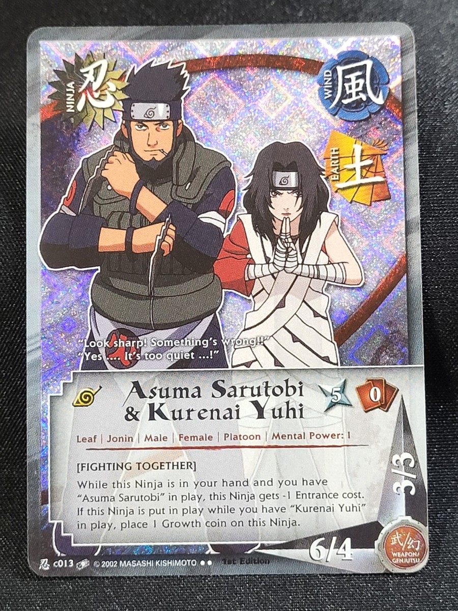 Naruto CCG Asuma Sarutobi & Kurenai Yuhi 1st Edition Diamond Foil