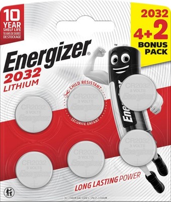 ENERGIZER Lithium 4+2 CR2032 Batterien