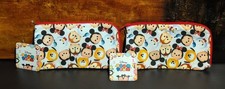 Lot of 2 Disney Japan Tsum Tsum Zippered Pouch - 9x5" - NWT