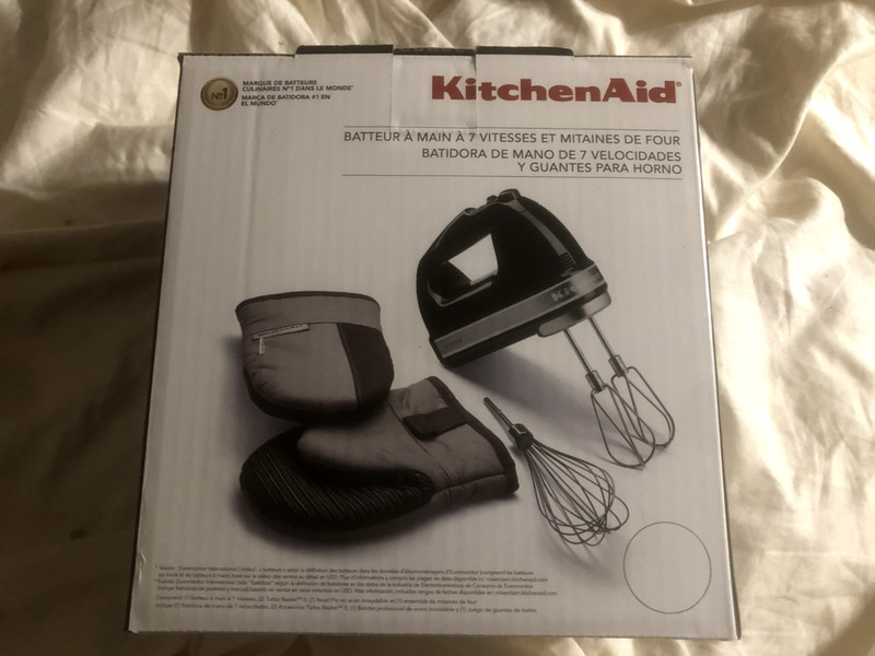 KitchenAid 7-Speed Hand Mixer and Oven Mitt KHM7210POB - onyx black