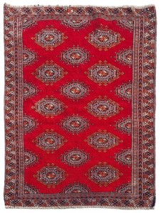 Rare Hand knotted Vintage Pakistani Bokhara Jhaldar Wool Area Rug 5.3 x 3.5 Ft