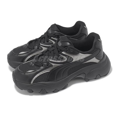 Puma Pulsar Lite Shimmery Wns Black Silver Women Casual Chunky Shoes 403720-02