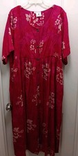 Passion Hawaii Sz. XXL Maxi Dress Fuchsia Tropical Floral Button Front 