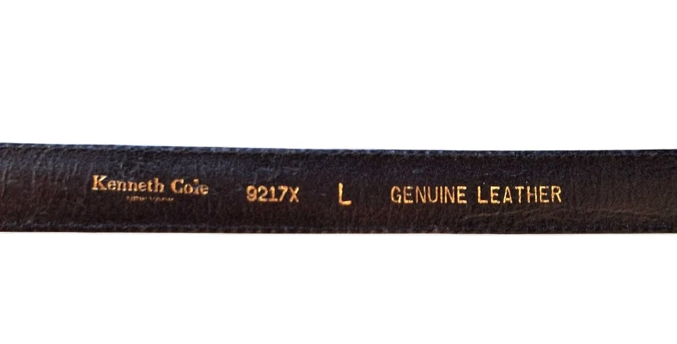 Cinto feminino Kenneth Cole couro preto fivela tom dourado tamanho G 36", 1" largura - Imagem 4 de 4