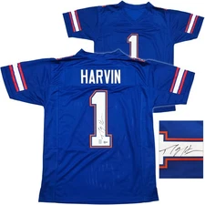 SALE! Florida Gators Percy Harvin Autographed Signed Blue Jersey Beckett BAS QR