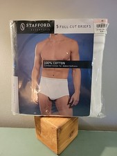NWT Dead Stock Vtg 5 Pair Stafford JCPenney Mens Full Cut White Briefs Sz 40
