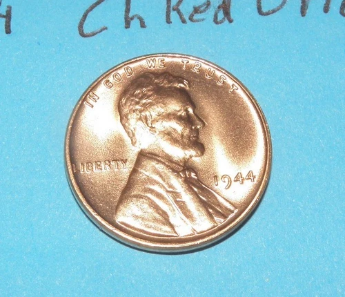 1944    LINCOLN WHEAT CENT   CHOICE RED UNCIRCULATED  #3
