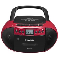 Portable CD and Cassette Player Boombox Combo, Casette Tape Recorder with Rem...